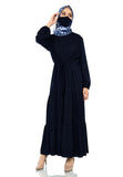 EPC Gamis Homedress Agatha - Navy Blue (Free Masker, Busui Friendly, Fit to XXXL)