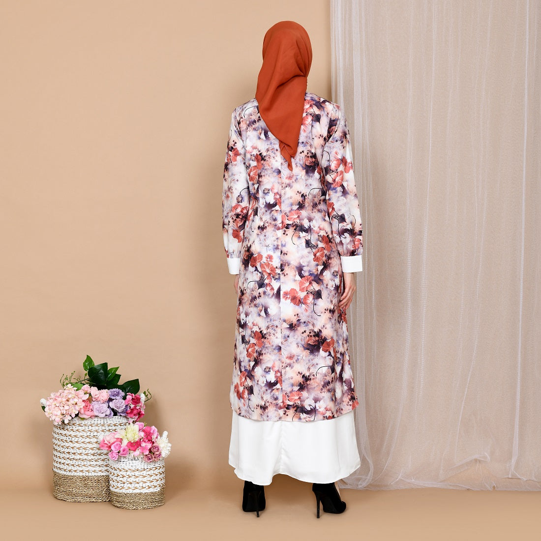 EPC Gamis Yolanda - Sunset Orange( FREE Masker )