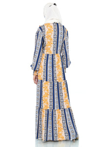 EPC Gamis Homedress Stephanie - Cream ( Floral Lemon ) ( FREE Masker )