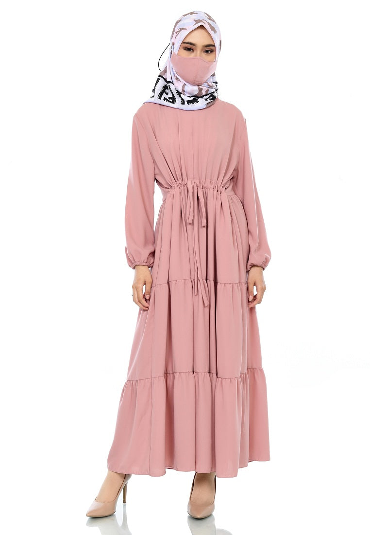 EPC Gamis Homedress Agatha - Dusty Pink (Free Masker, Busui Friendly, Fit to XXXL)