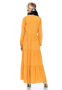 Gamis Homedress Agatha - Mustard Yellow (Free Masker, Busui Friendly, Fit to XXXL)
