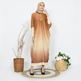 EPC Kaftan Serenity - Gradient Pecan Brown ( Free Manset Gamis Warna Cream )