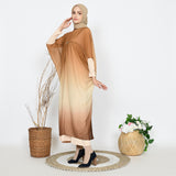 EPC Kaftan Serenity - Gradient Pecan Brown ( Free Manset Gamis Warna Cream )