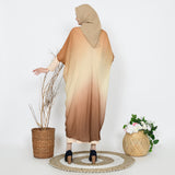 EPC Kaftan Serenity - Gradient Pecan Brown ( Free Manset Gamis Warna Cream )