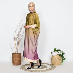 EPC Kaftan Serenity - Gradient Golden Lime ( Free Manset Gamis Warna Cream )