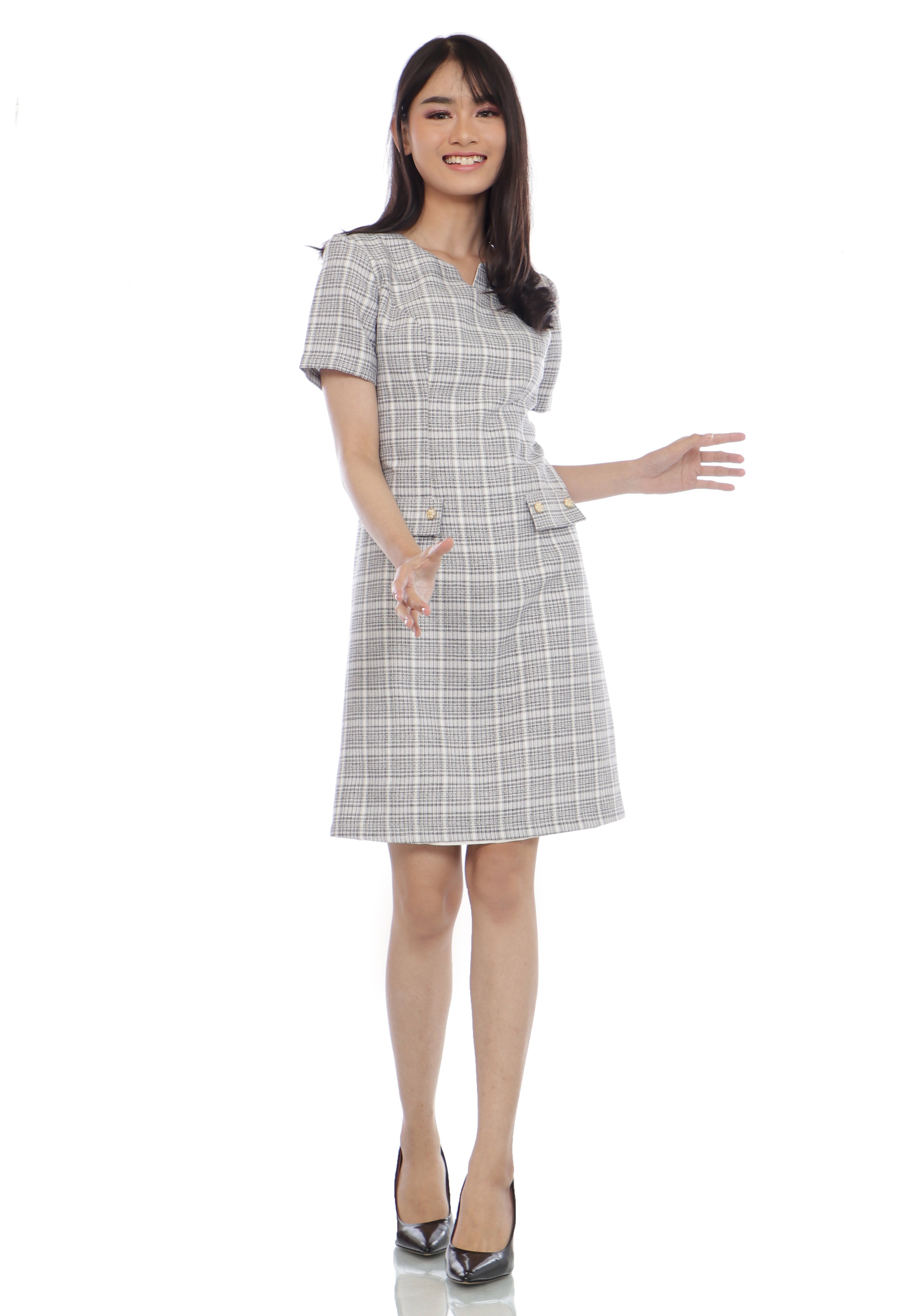 EPC Lumiere Dailywear - Gerbera Dress Grey (Free masker & box cantik)