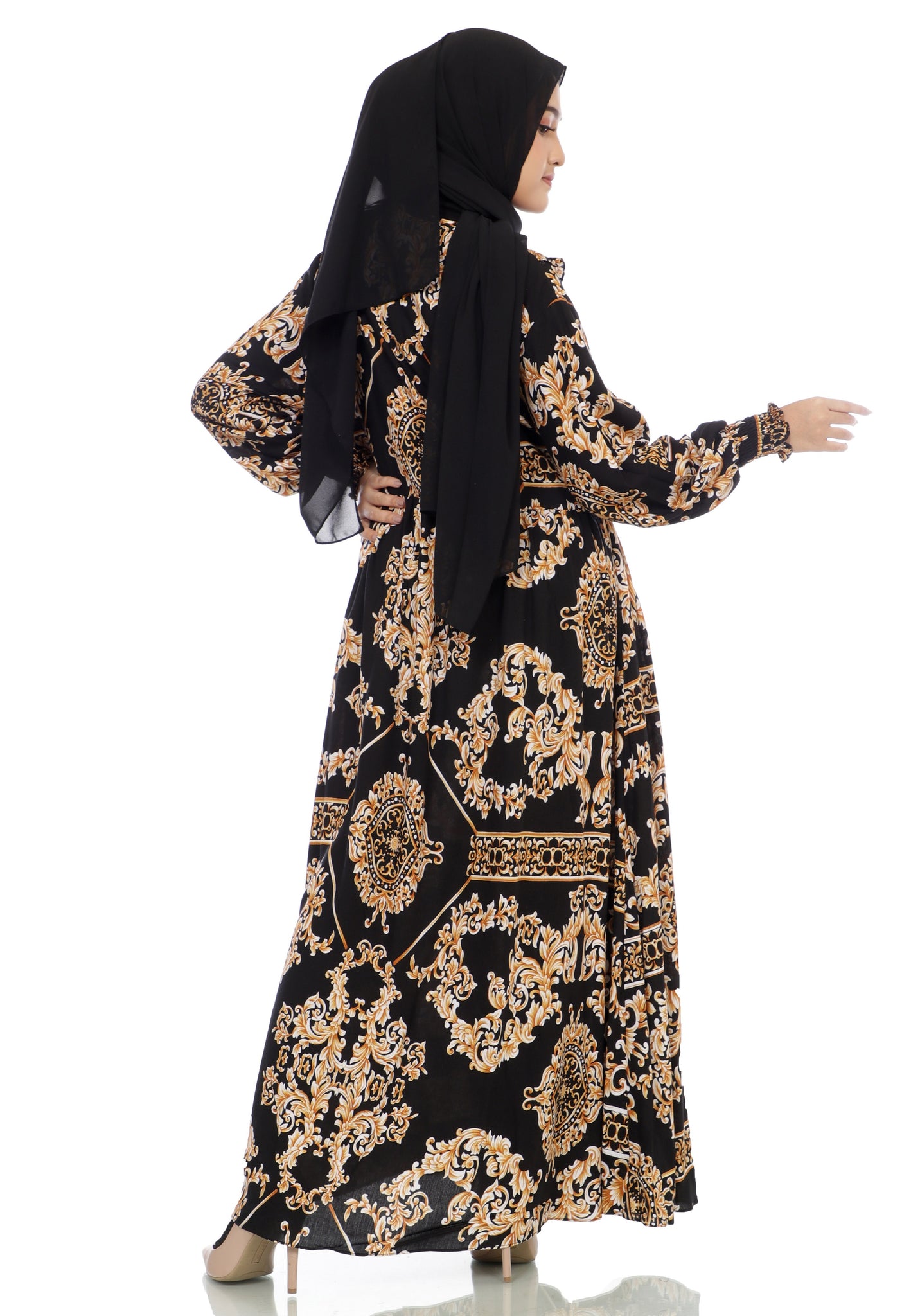 Gamis Homedress Sophia - Black (Free Masker)