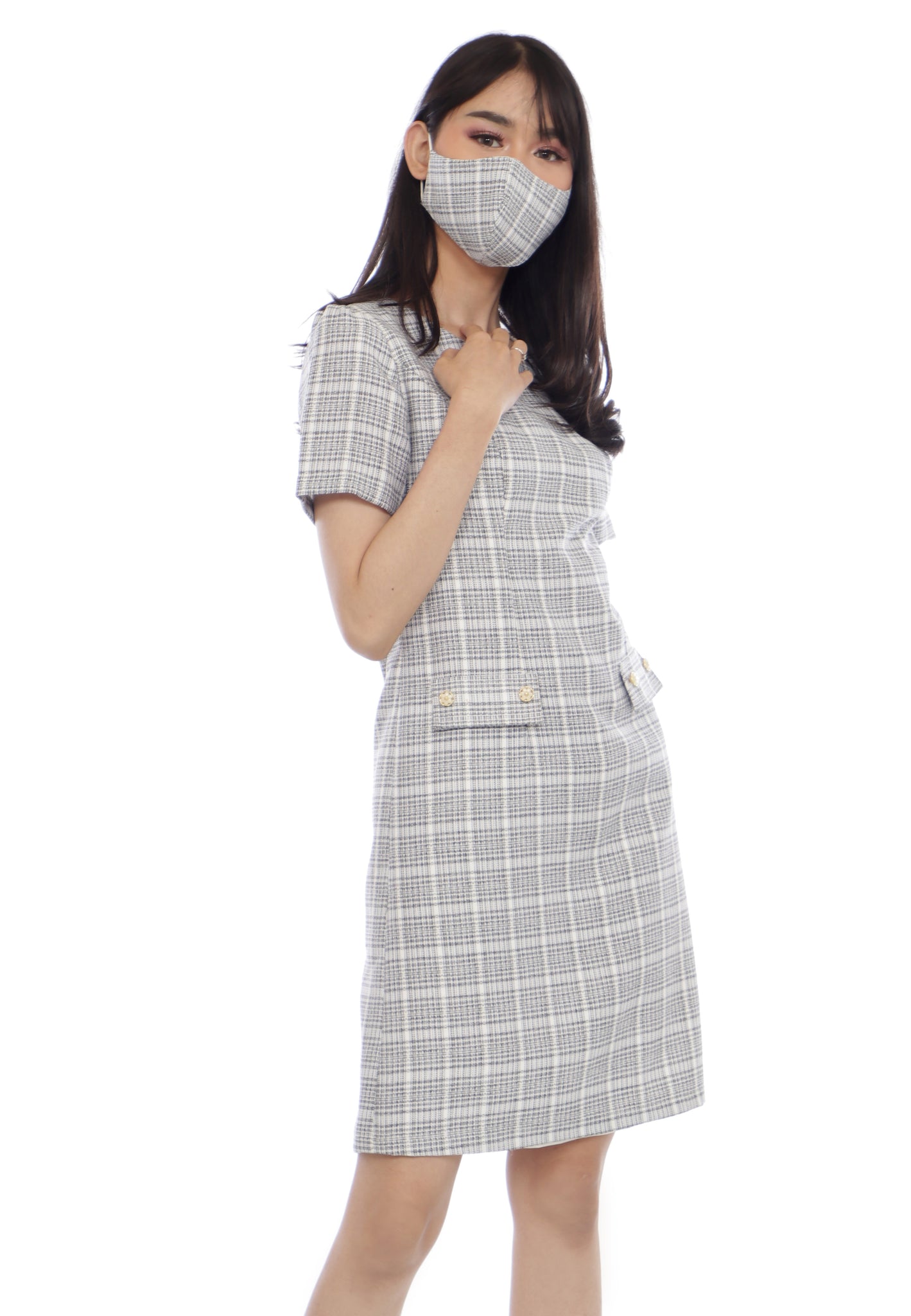 EPC Lumiere Dailywear - Gerbera Dress Grey (Free masker & box cantik)