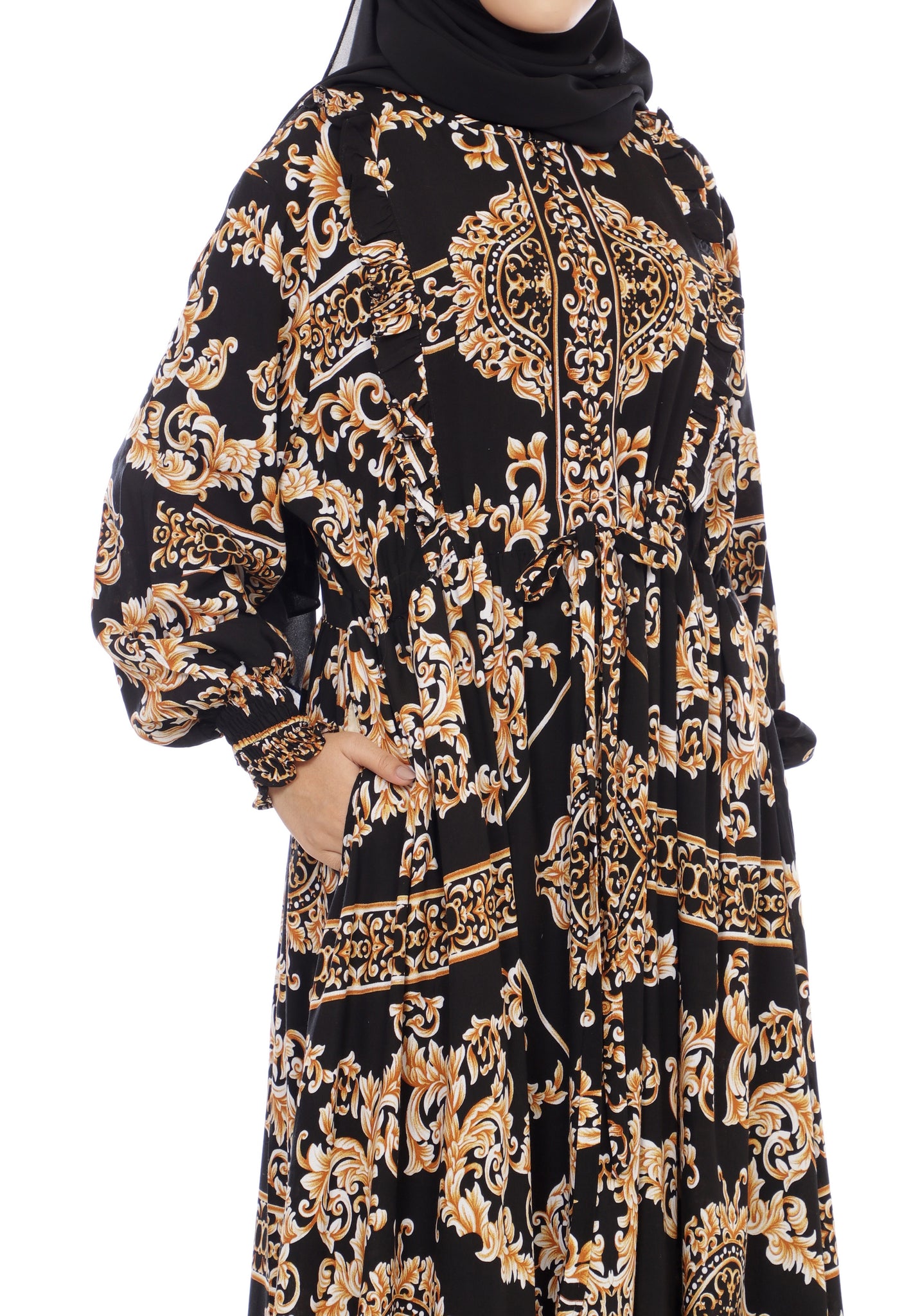 Gamis Homedress Sophia - Black (Free Masker)