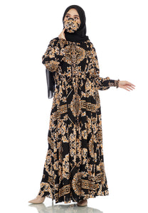 Gamis Homedress Sophia - Black (Free Masker)