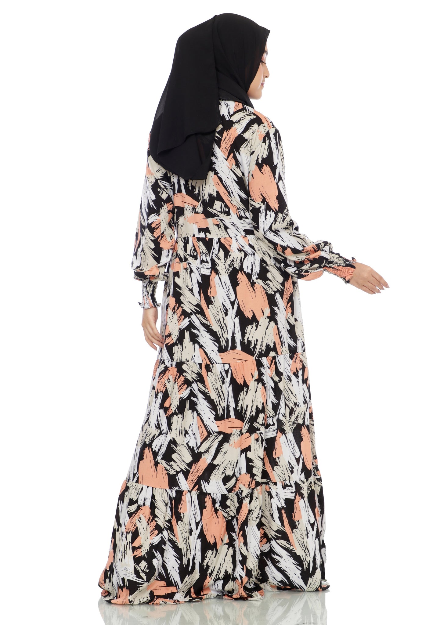 Gamis Homedress Penelope - Black (Free Masker)
