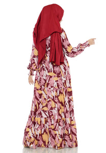 Gamis Homedress Penelope - Maroon (Free Masker)
