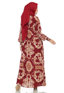 Gamis Homedress Sophia - Maroon (Free Masker)