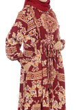 Gamis Homedress Sophia - Maroon (Free Masker)