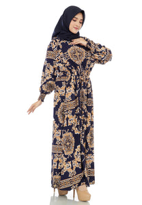 Gamis Homedress Sophia - Navy Blue (Free Masker)