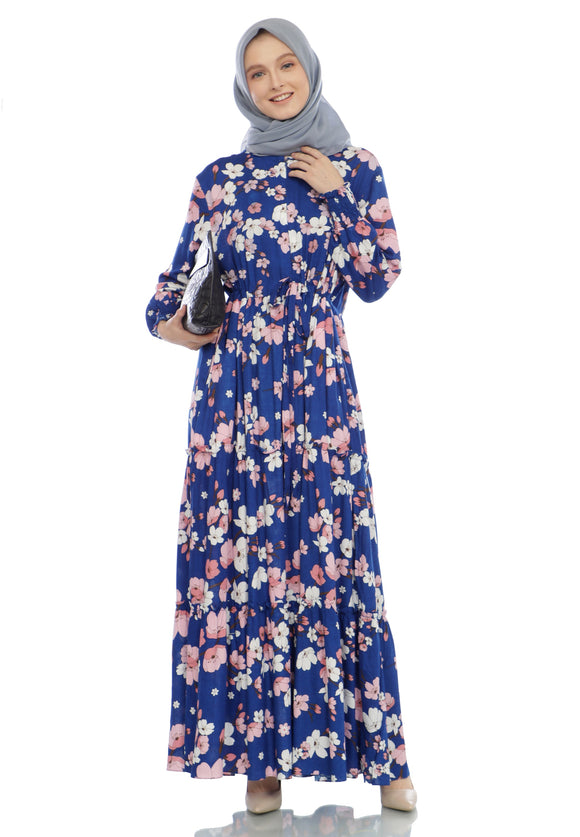 Gamis Homedress Cora - Persian Blue (Free Masker)