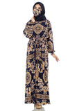 Gamis Homedress Sophia - Navy Blue (Free Masker)