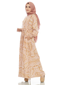 Gamis Homedress Sophia - Cream (Free Masker)