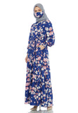Gamis Homedress Cora - Persian Blue (Free Masker)
