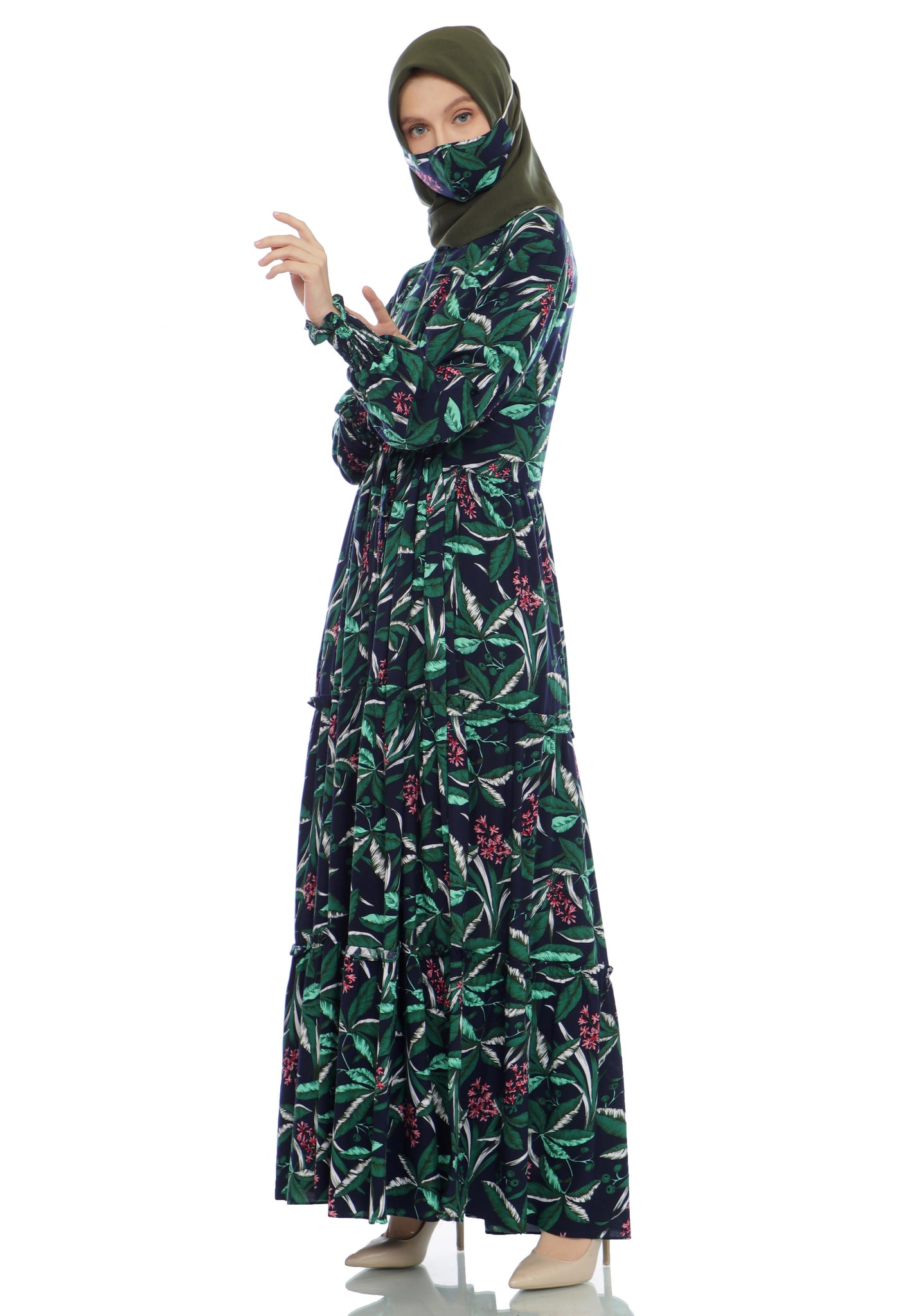 Gamis Homedress Eliana - Navy Blue (Free Masker)