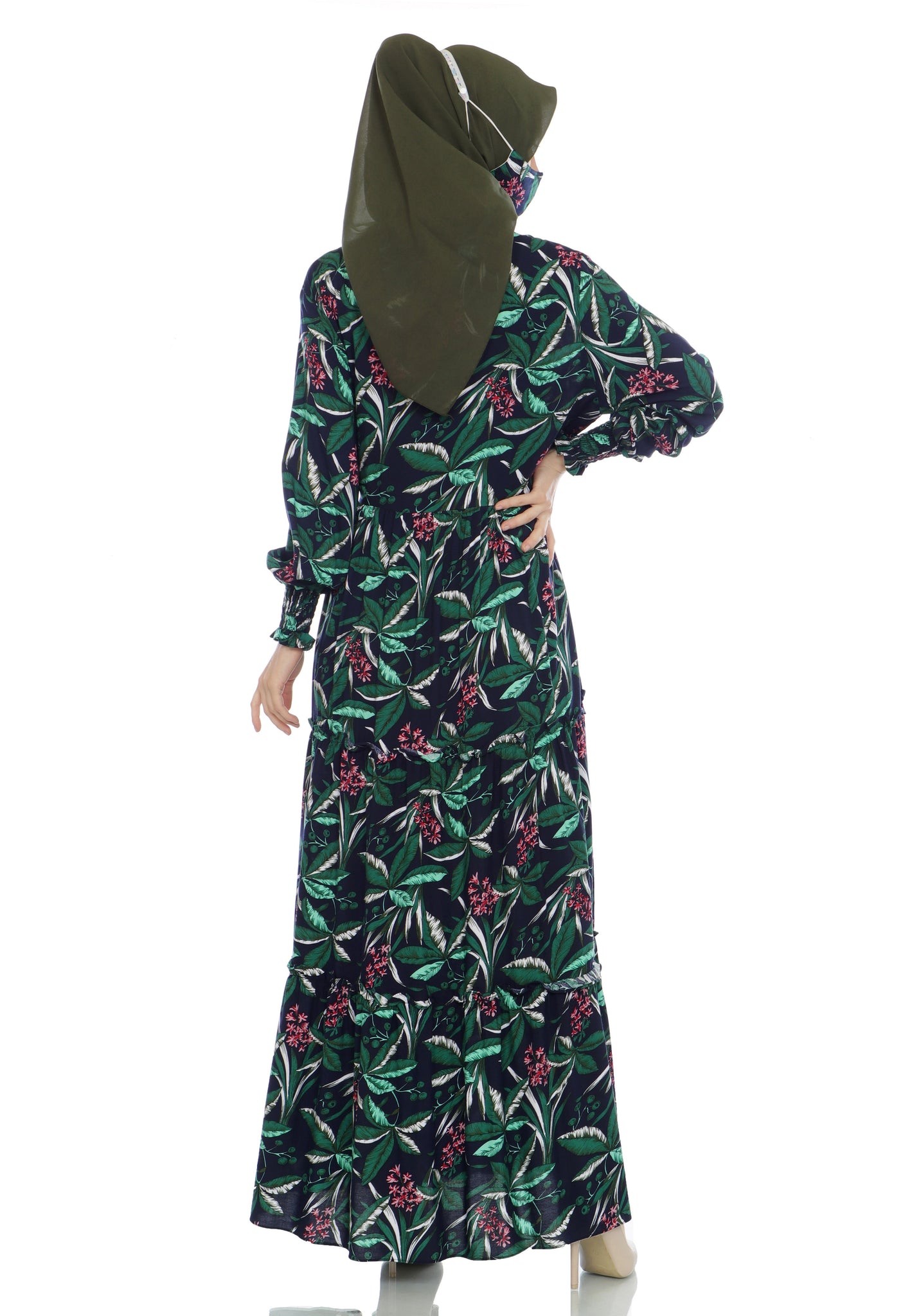 Gamis Homedress Eliana - Navy Blue (Free Masker)
