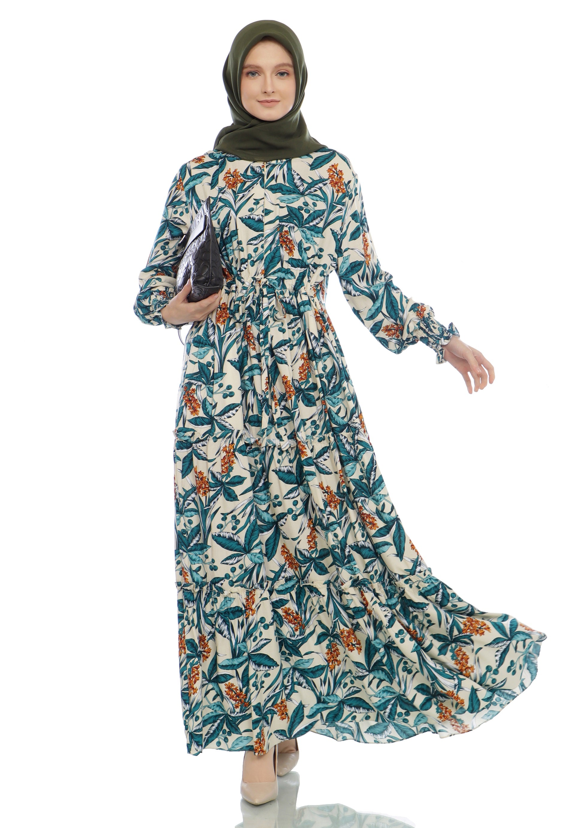 Gamis Homedress Eliana - Cream (Free Masker)