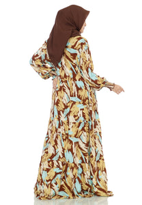 Gamis Homedress Penelope - Brown (Free Masker)