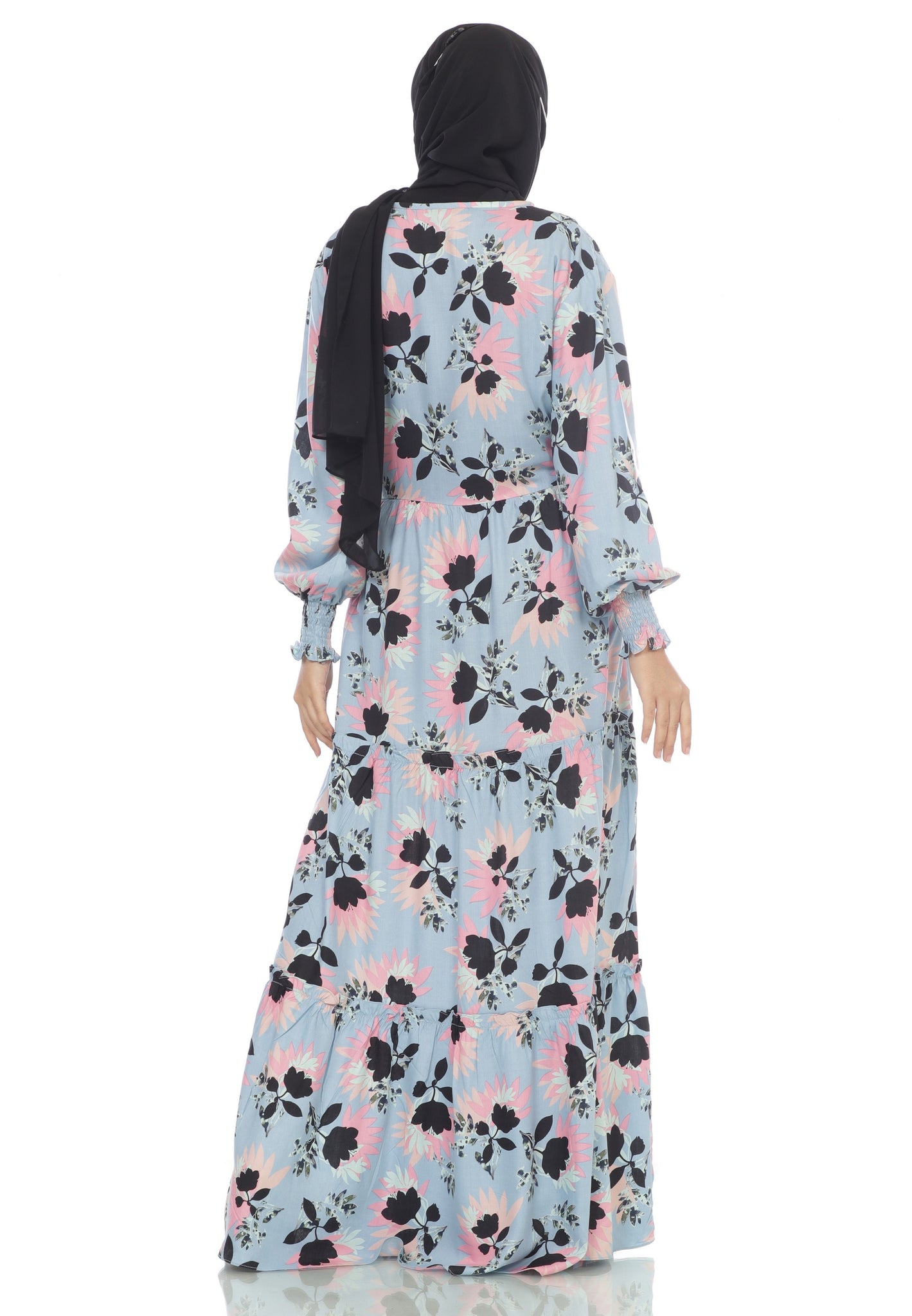 Gamis Homedress Azita - Blue (Free Masker)