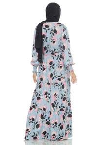 Gamis Homedress Azita - Blue (Free Masker)