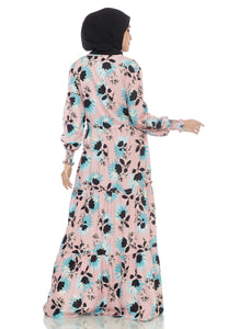 Gamis Homedress Azita - Peach (Free Masker)