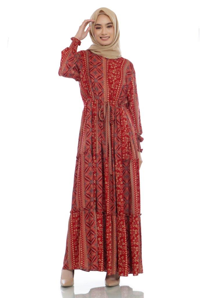 Gamis Homedress Callie - Red (Free Masker)