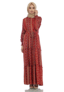 Gamis Homedress Callie - Red (Free Masker)