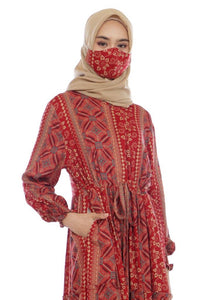 Gamis Homedress Callie - Red (Free Masker)