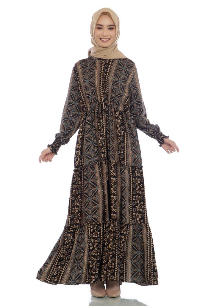 Gamis Homedress Callie - Black (Free Masker)