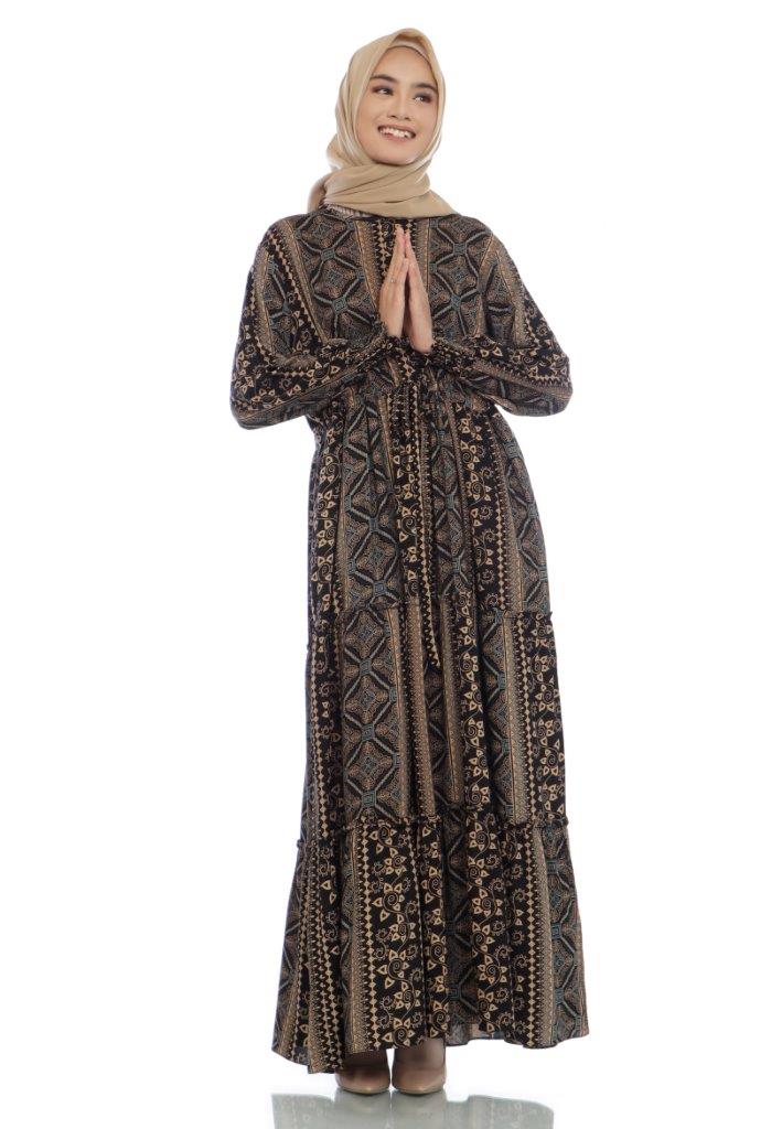 Gamis Homedress Callie - Black (Free Masker)