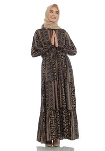 Gamis Homedress Callie - Black (Free Masker)