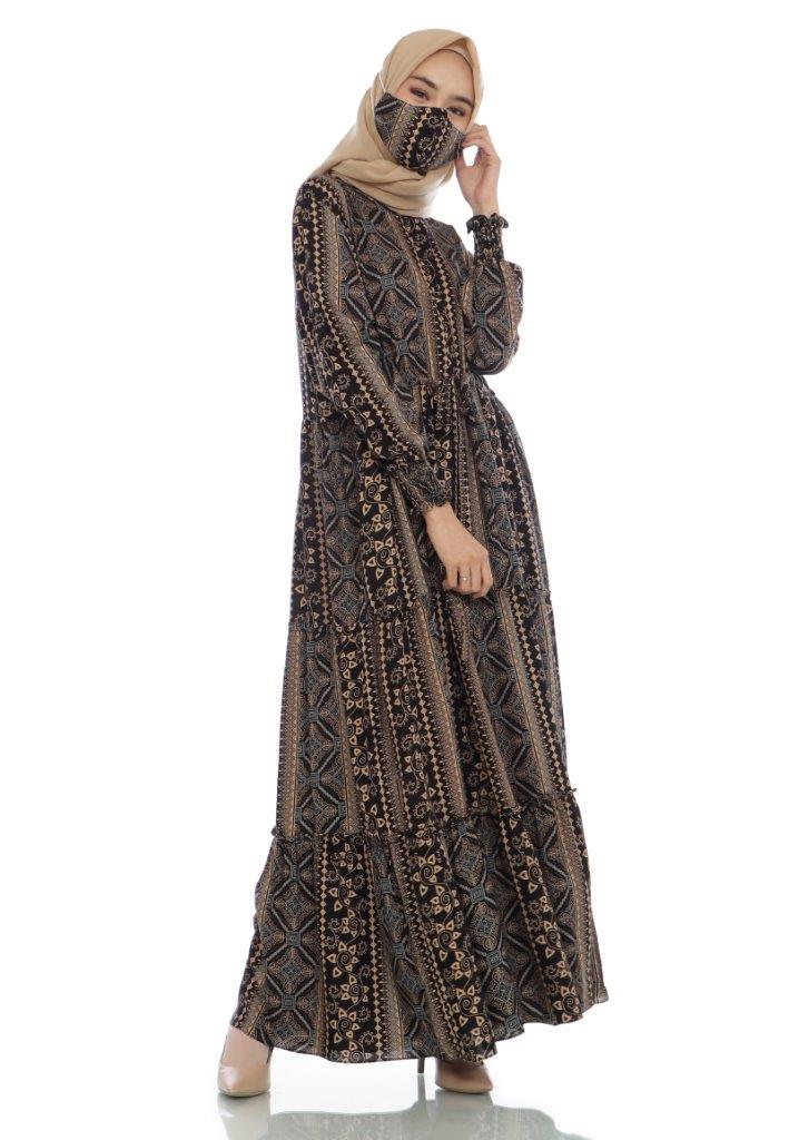 Gamis Homedress Callie - Black (Free Masker)