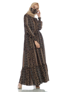 Gamis Homedress Callie - Black (Free Masker)