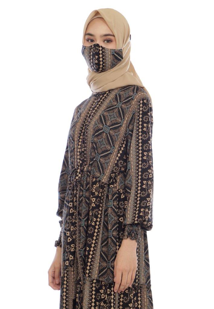 Gamis Homedress Callie - Black (Free Masker)