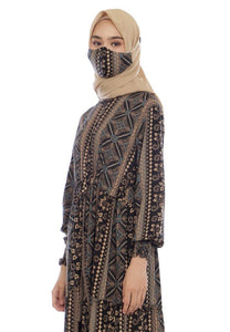 Gamis Homedress Callie - Black (Free Masker)