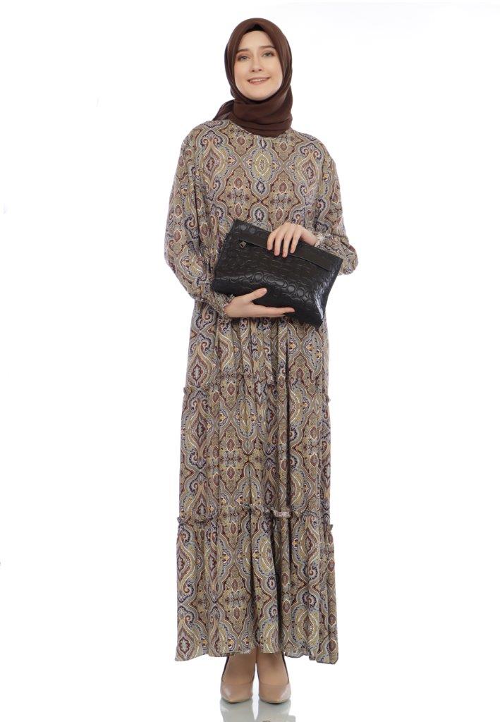 Gamis Homedress Anastasia - Beige (Free Masker)
