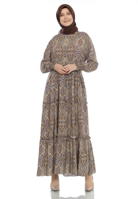 Gamis Homedress Anastasia - Beige (Free Masker)