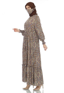 Gamis Homedress Anastasia - Beige (Free Masker)
