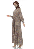 Gamis Homedress Anastasia - Beige (Free Masker)
