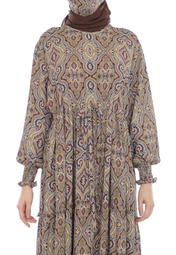 Gamis Homedress Anastasia - Beige (Free Masker)
