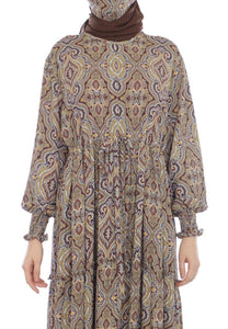 Gamis Homedress Anastasia - Beige (Free Masker)