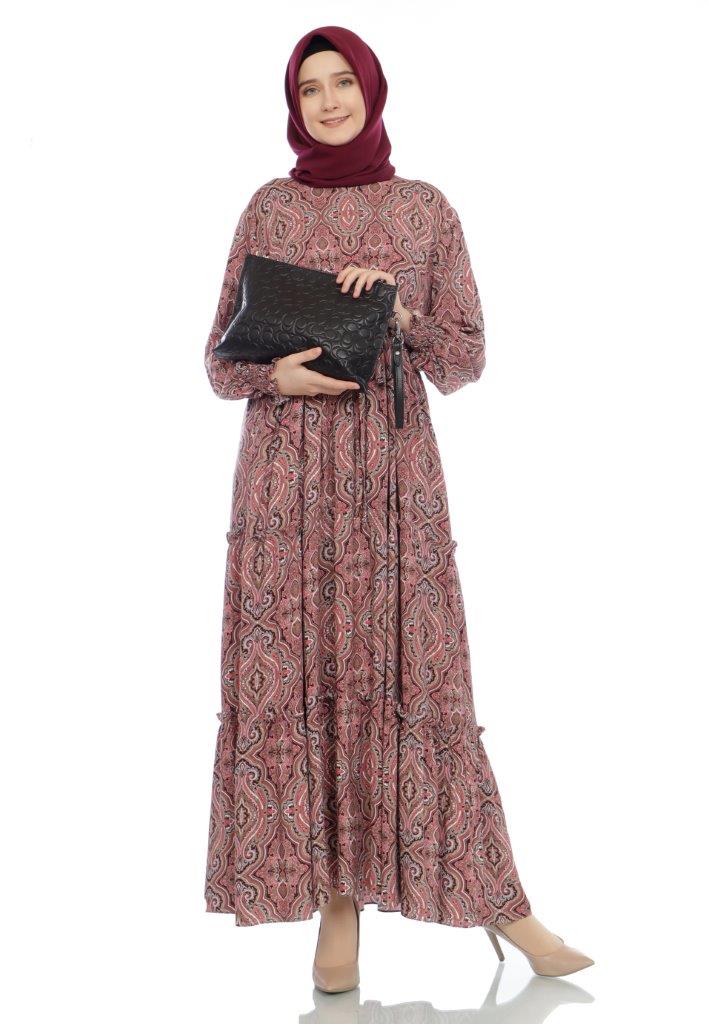 Gamis Homedress Anastasia - Red (Free Masker)
