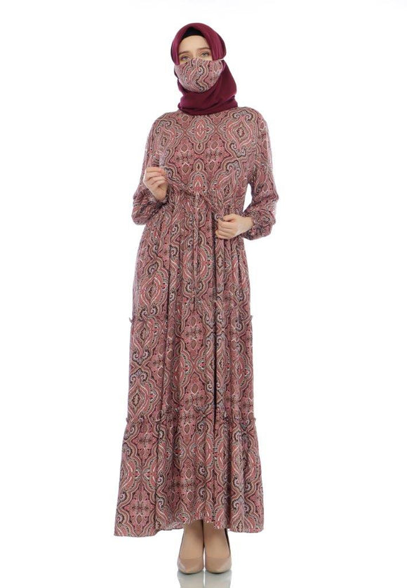 Gamis Homedress Anastasia - Red (Free Masker)