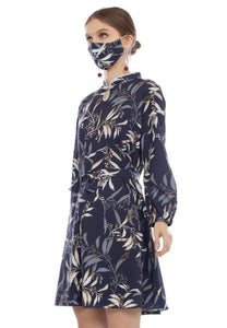 Lumiere Dailywear - Aster Dress Navy Blue (Free Masker) (Free Box Cantik)