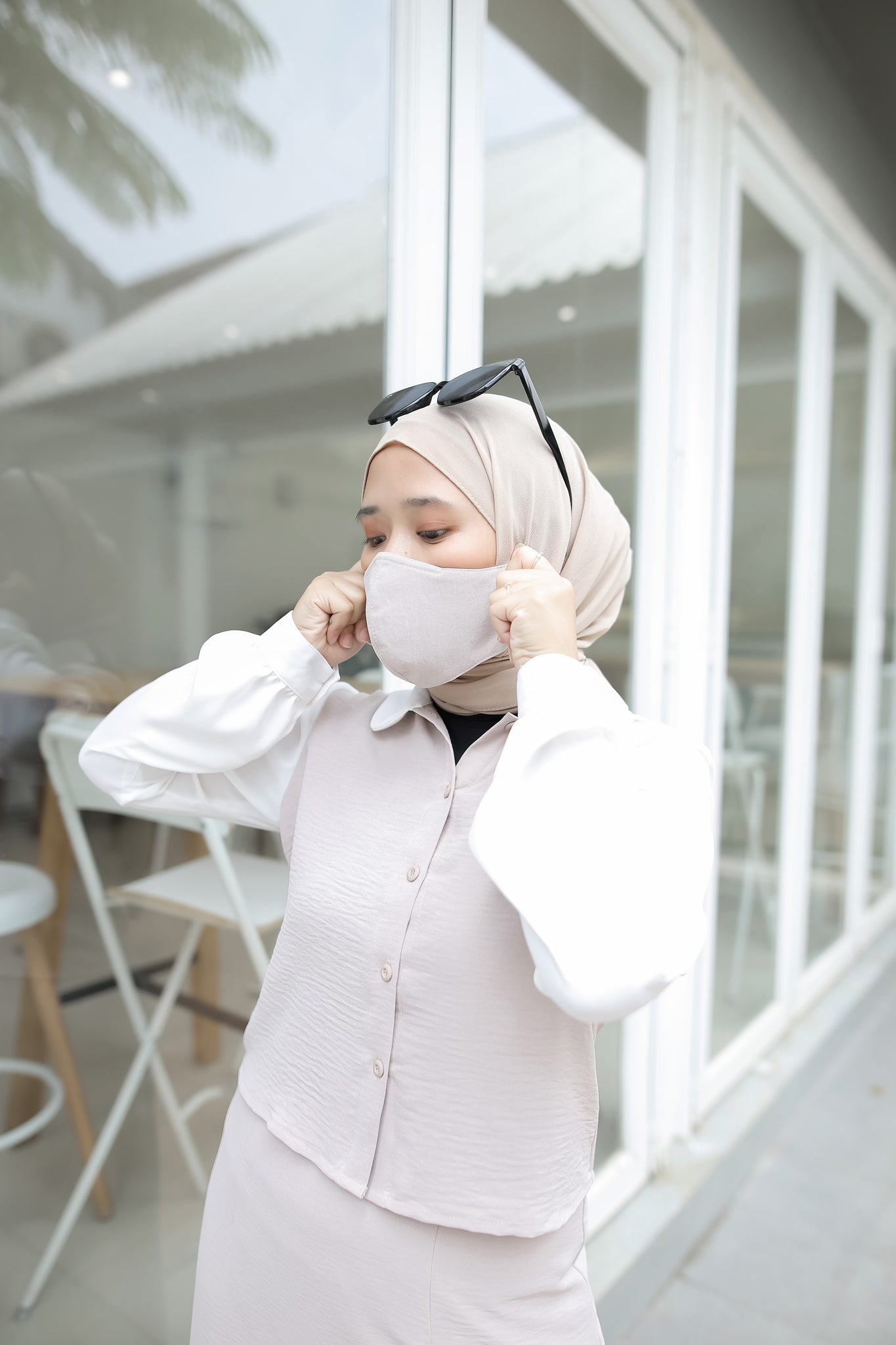 EPC Layla Set Skirt and Top - Cream ( Free Masker )
